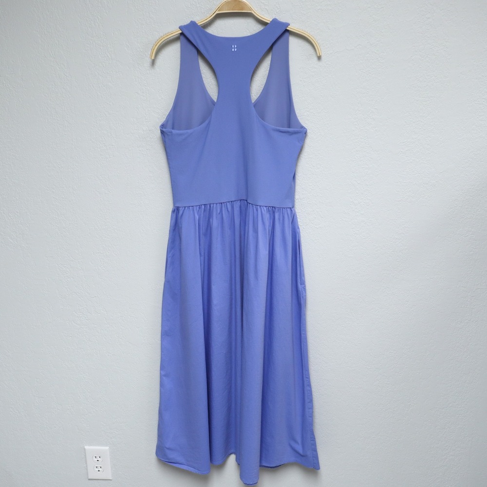 Sweaty Betty Explorer Rib Bodice Racerback Midi Dress 10 Blue Athleisure Pockets - Picture 4 of 11